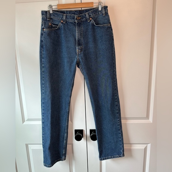 Vintage Levi’s Orange Tab USA Made 505 Regular Fit Straight Leg Dark Denim Jeans - Picture 1 of 9